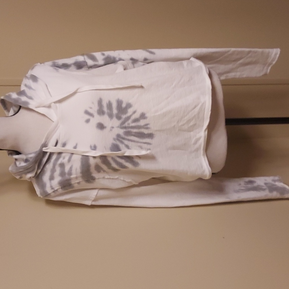 Mono B Cream and Gray Hooded Sweatshirt